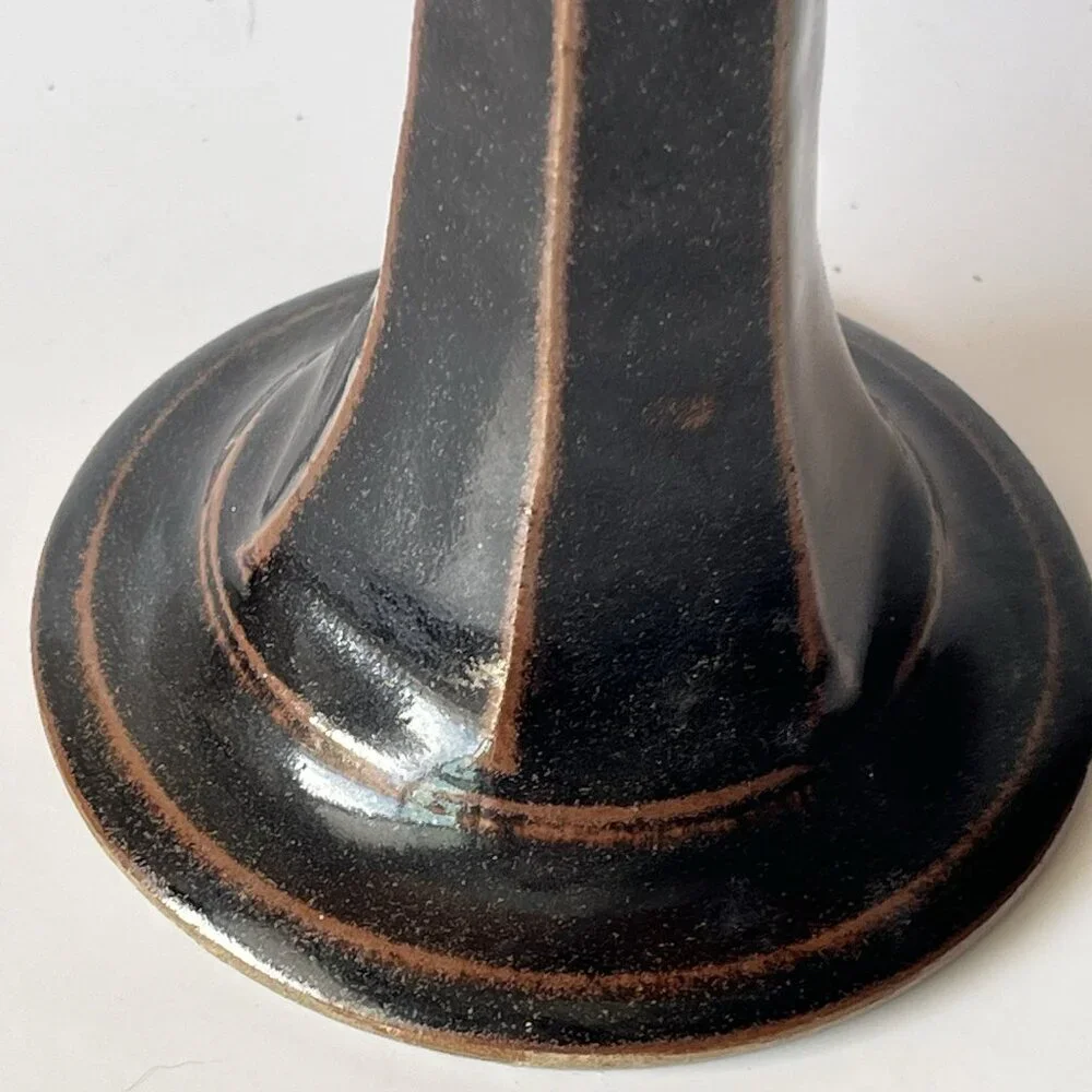 Art Pottery Chalice Goblet Celestial Nude Woman Sitting Crescent Moon Goddess
